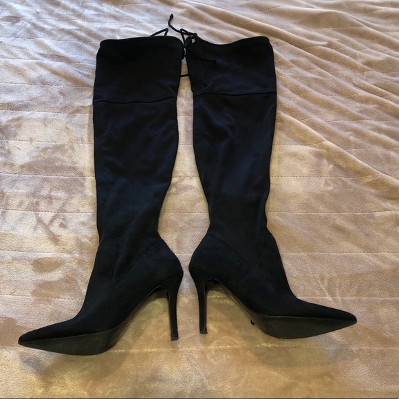 Blk Suede Aldo over the knee boots sz 7 - Picture 5 of 7